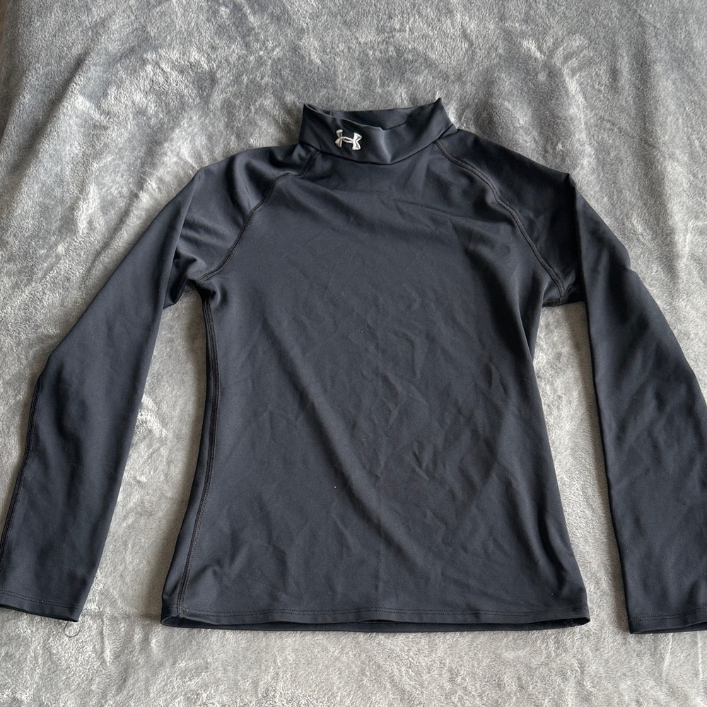 Under Armour Black Long-Sleeve Mock Neck Performance Top
